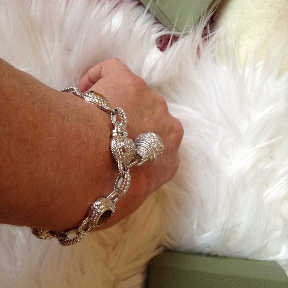 NWOT Rare Judith Ripka Silver Gemstone & Diamoniqe Bracelet - Picture 12 of 16